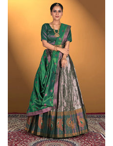 Beige Banarasi Lehenga Choli For Women's in Wedding