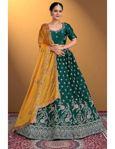 Rama Indian Style Fendy Silk Half Saree Lehenga Choli