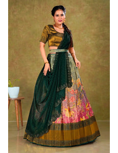 Rani Digital Banarasi Silk Lehenga Choli for Women