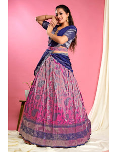 Rani Self Jacquard Lehenga Choli With Dupatta Set For Women