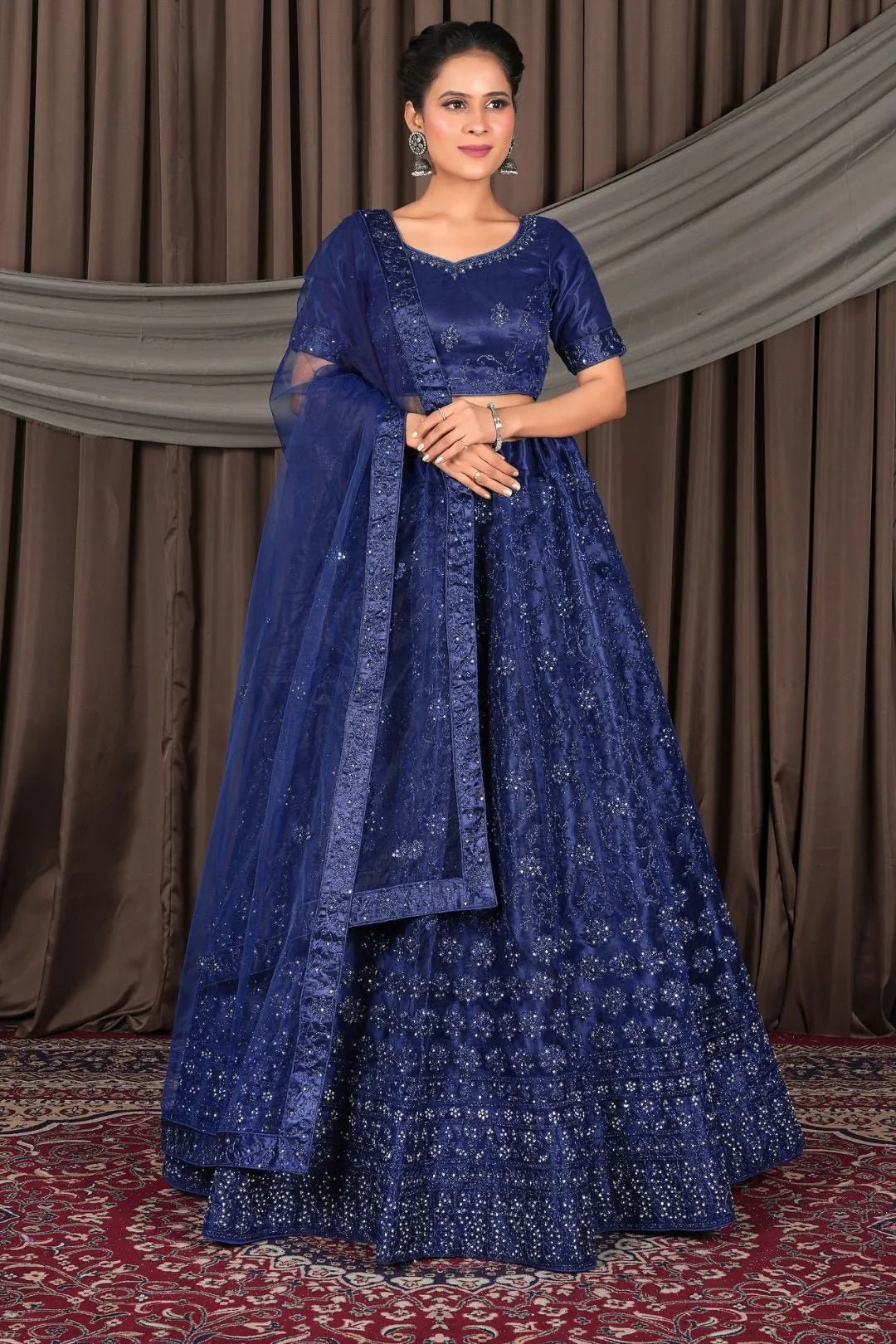 Blue Party wear Heavy designer Net Lehenga Choli - Gajiwala