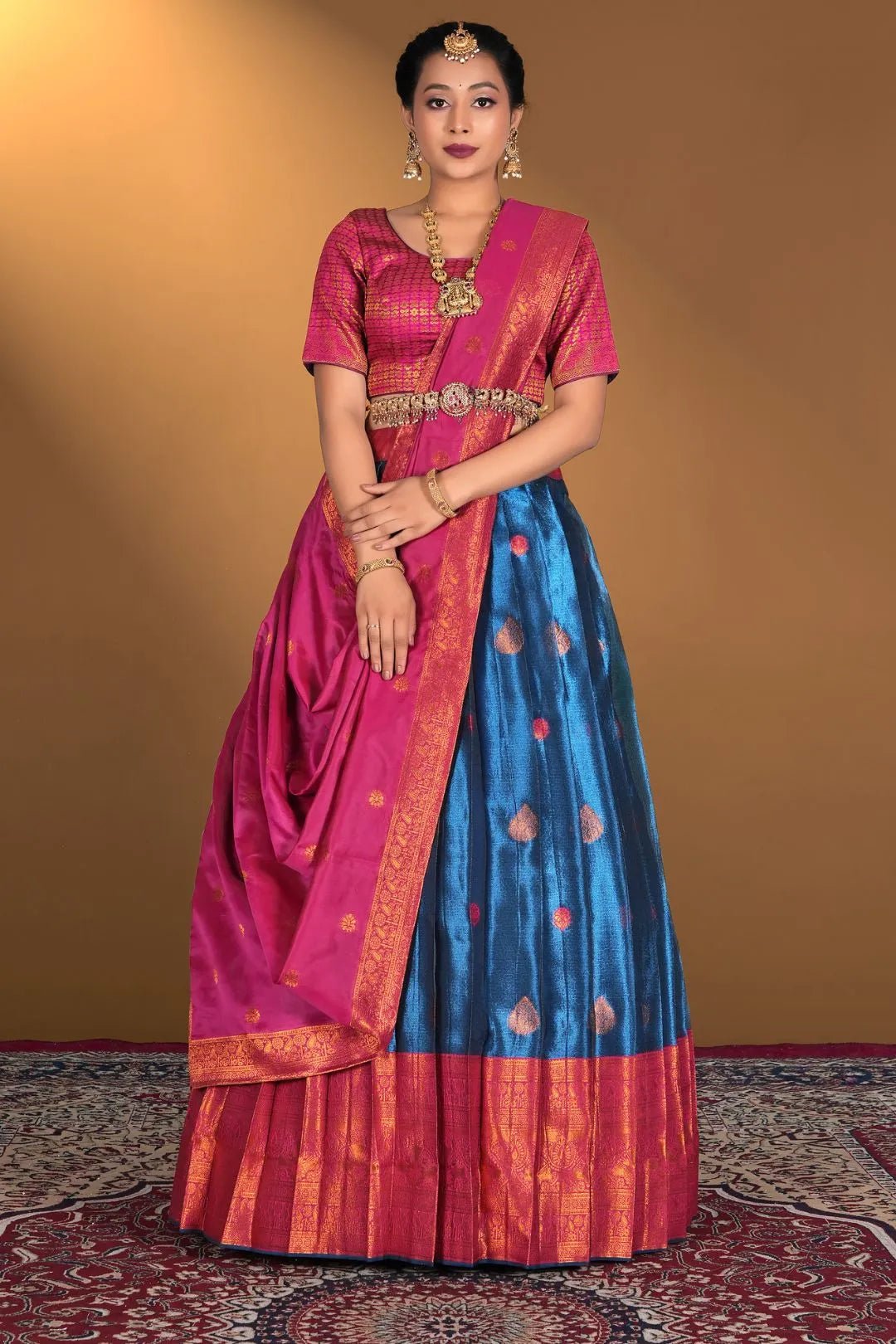 Blue Tissue Silk Zari Work Lehenga Choli - Gajiwala