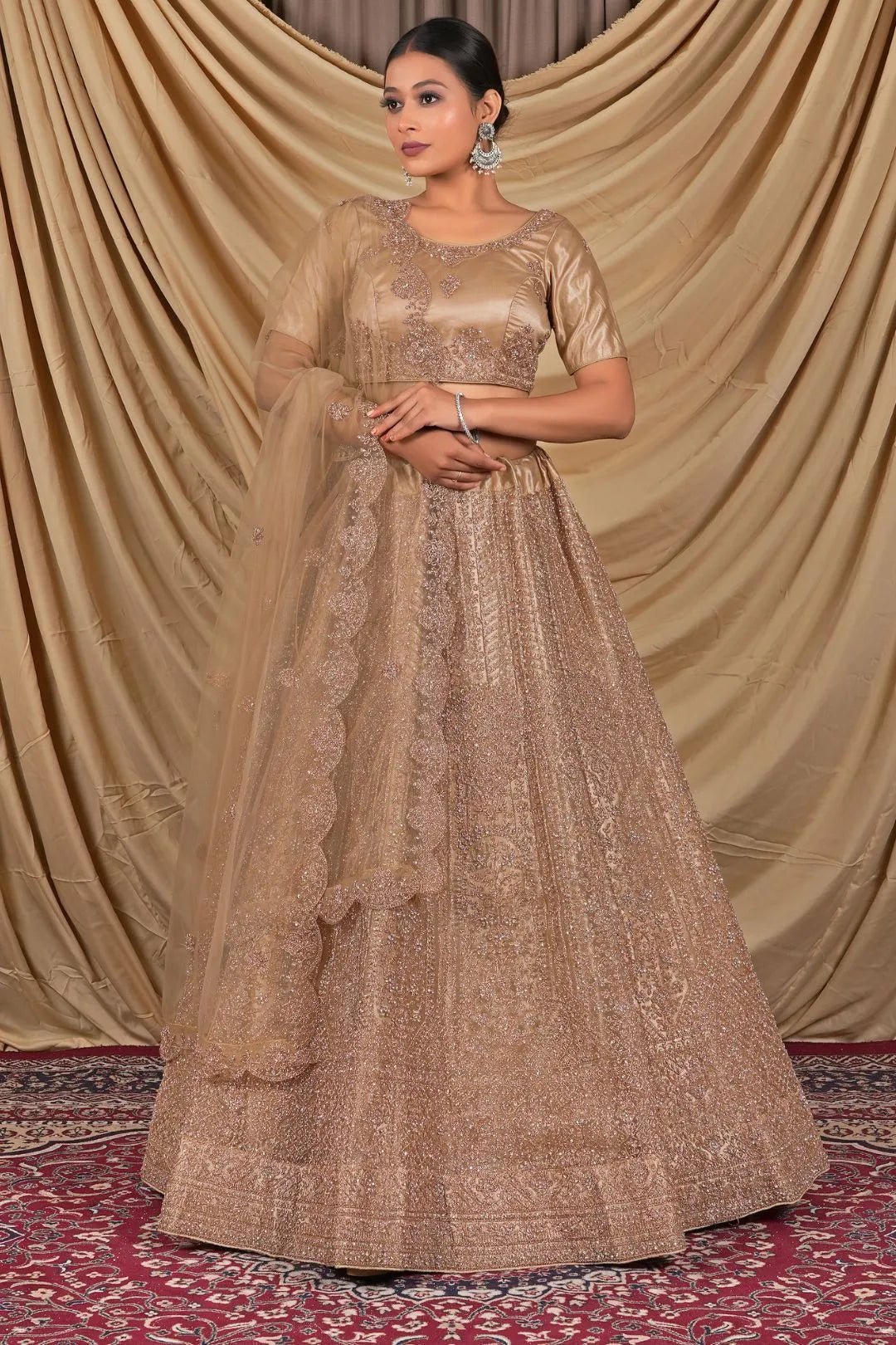 Chiku Sequins Embroidered Net Lehenga Choli - Gajiwala