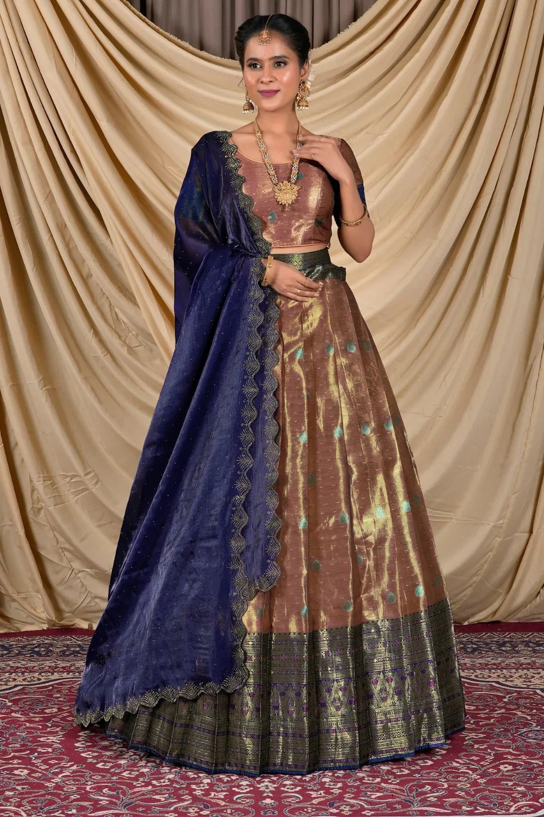 Gajari Zari Silk Lehenga Choli With Zari Woven - Gajiwala