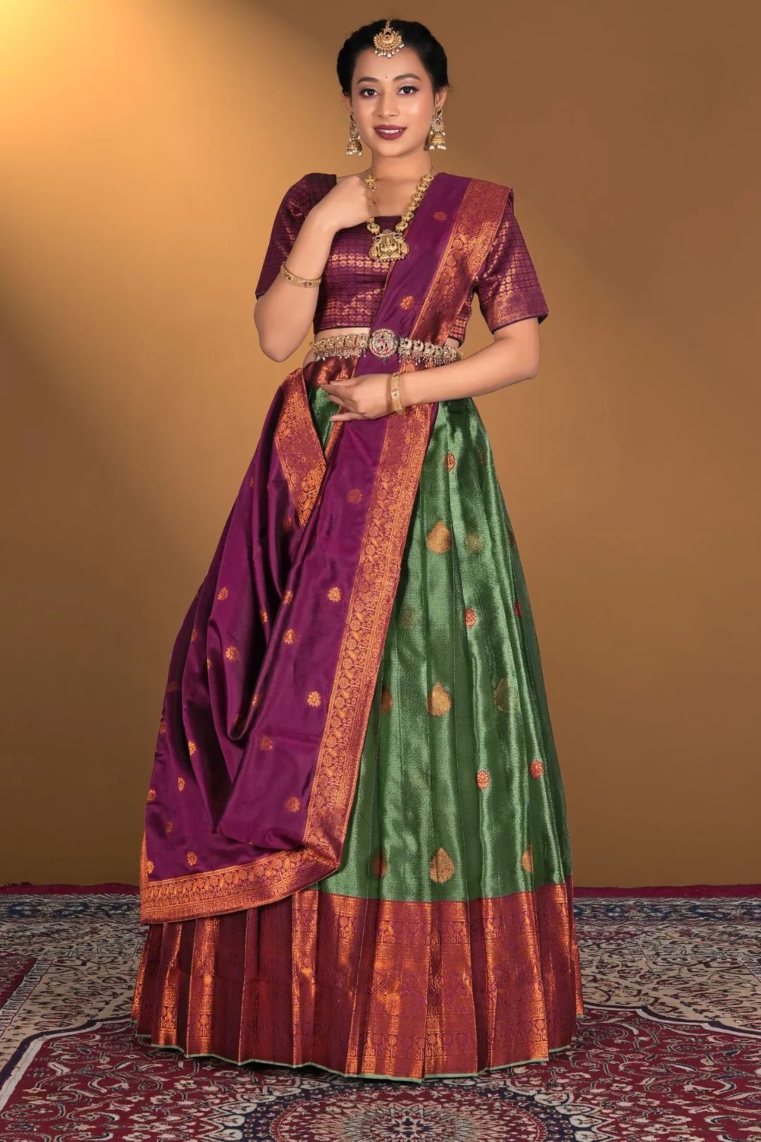 Green Tissue Silk Zari Work Lehenga Choli - Gajiwala