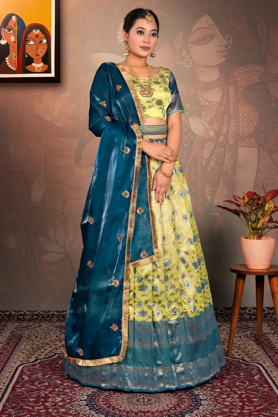 Liril Banarasi Jacquard Silk Lehenga Choli for Women - Gajiwala