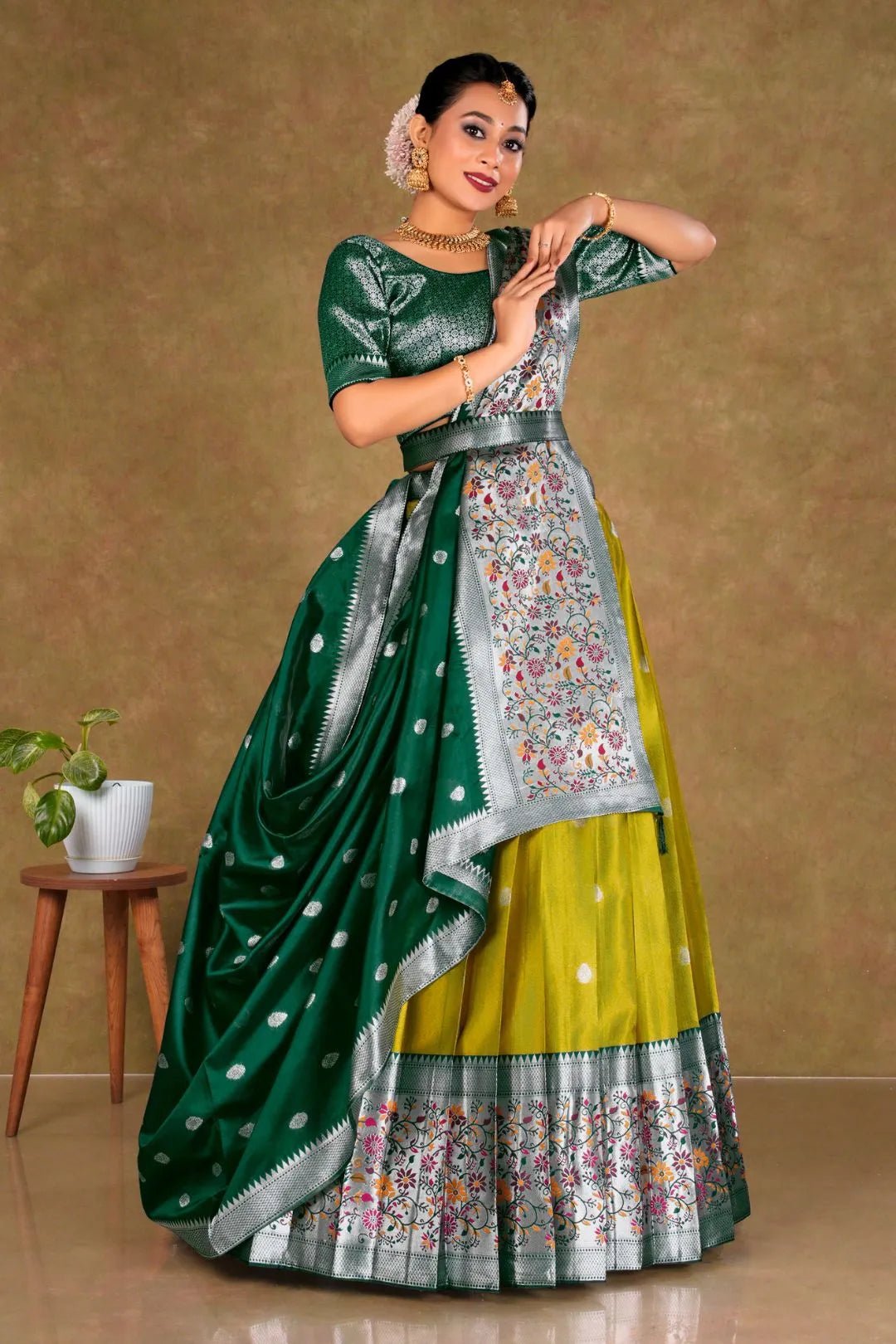 Liril Simar Chiffon Lehenga Choli with Banarasi Dupatta - Gajiwala