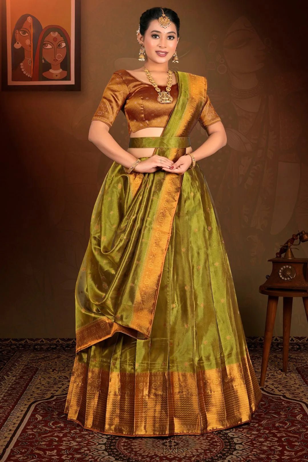 Liril Tissue Silk Zari Work Lehenga Choli For Women - Gajiwala