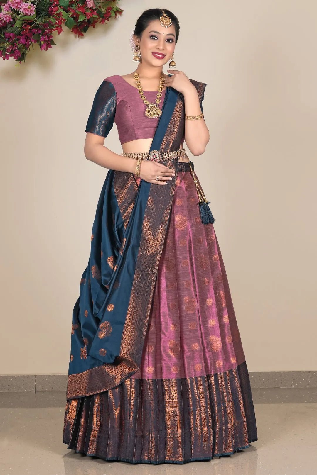 Magenta Pure Banarasi Silk Lehenga Choli - Gajiwala