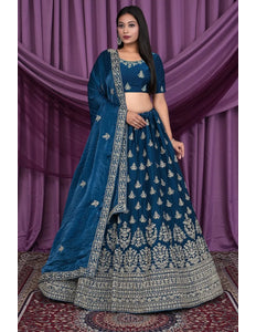 Morpich Fendy Silk Pattu Lehenga With Embroidery Work - Gajiwala