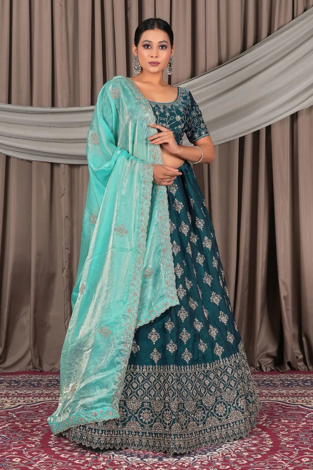 Morpich Fendy Silk Semi - Stitched Lehenga For Women - Gajiwala