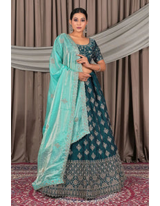 Morpich Fendy Silk Semi - Stitched Lehenga For Women - Gajiwala