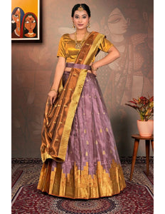 Peach Tissue Silk Traditional Lehenga Choli for Women - Gajiwala