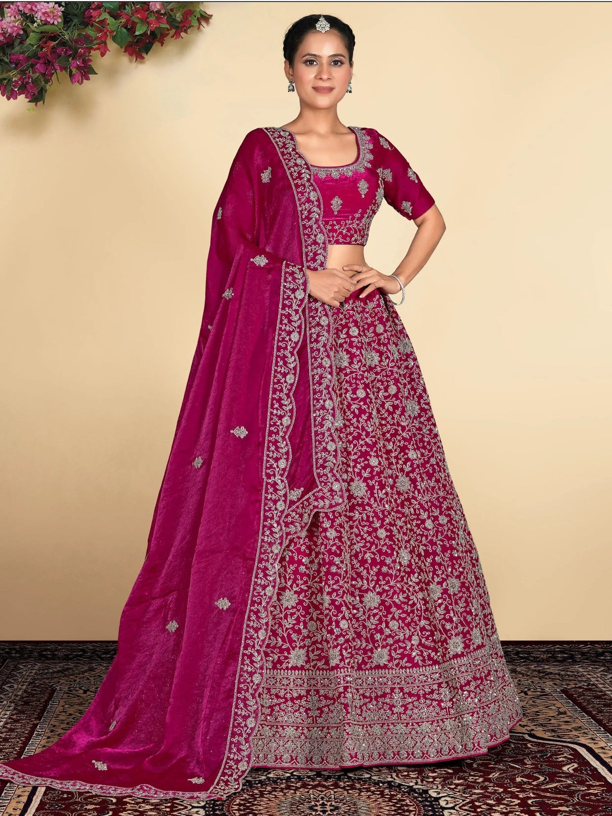 Pink Fendy Fabric Lehenga Choli With Embroidery Work - Gajiwala