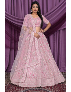 Pink Latest Heavy Net Lehenga Choli For Women - Gajiwala