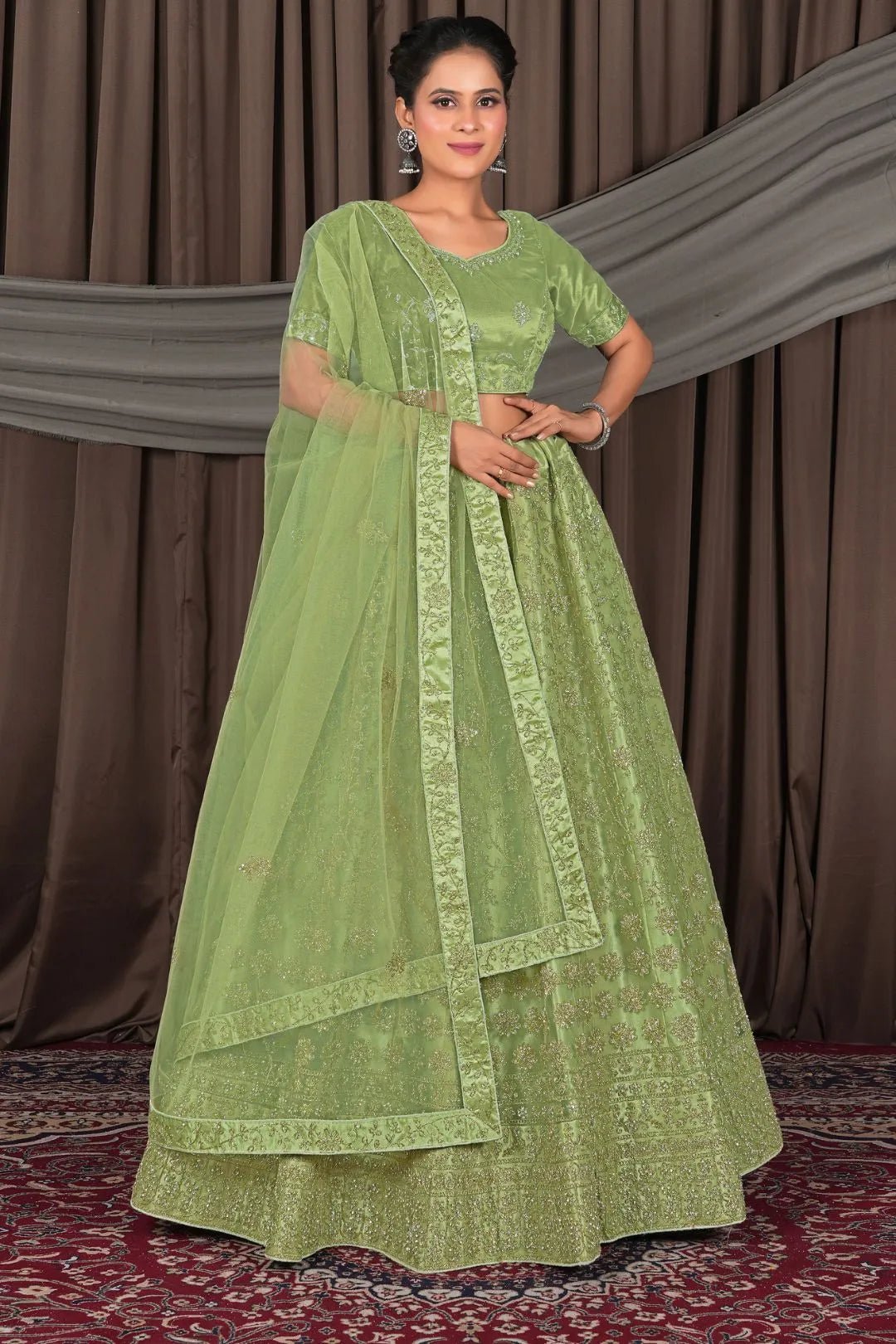 Pista Party wear Heavy designer Net Lehenga Choli - Gajiwala