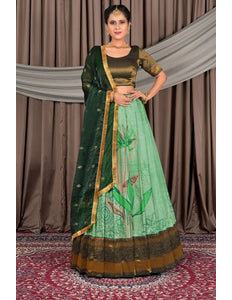 Pista Viscose with Digital Print Lehenga Choli For Women - Gajiwala