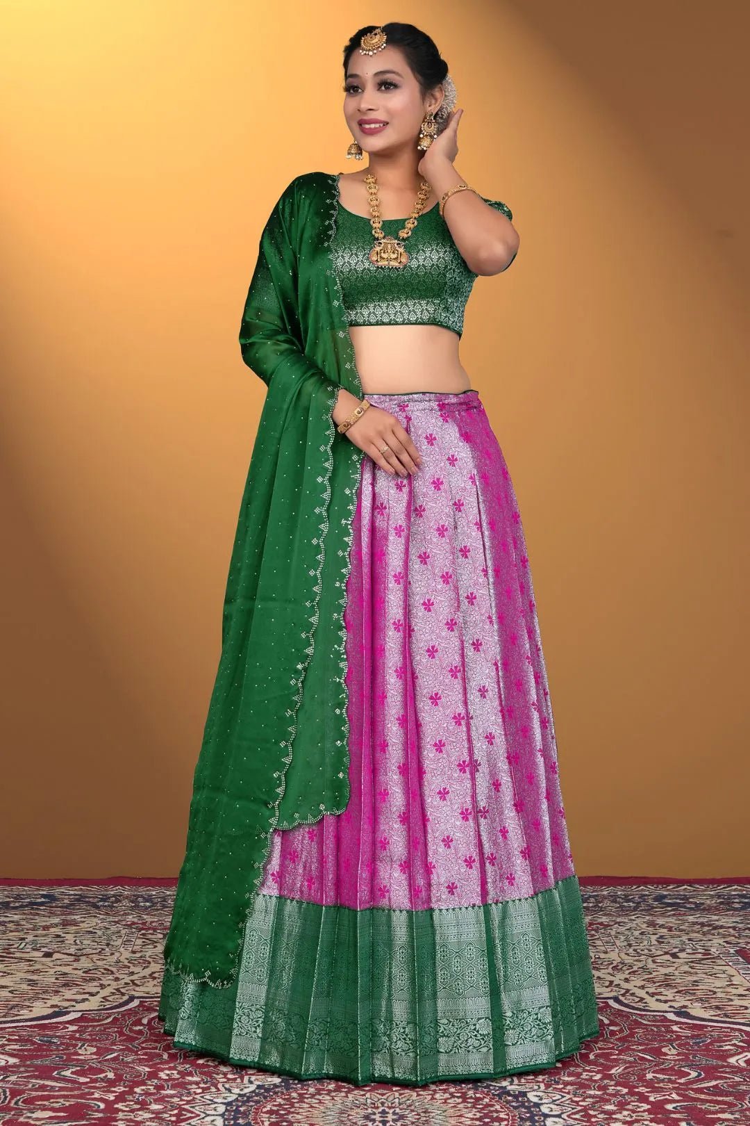 Purple Banarasi Silk Latest Lehenga Choli With Zari Work - Gajiwala