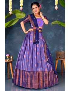 Purple Banarasi Silk Lehenga Choli With Zari woven - Gajiwala
