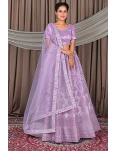 Purple Designer Net Lehenga Choli For Women - Gajiwala