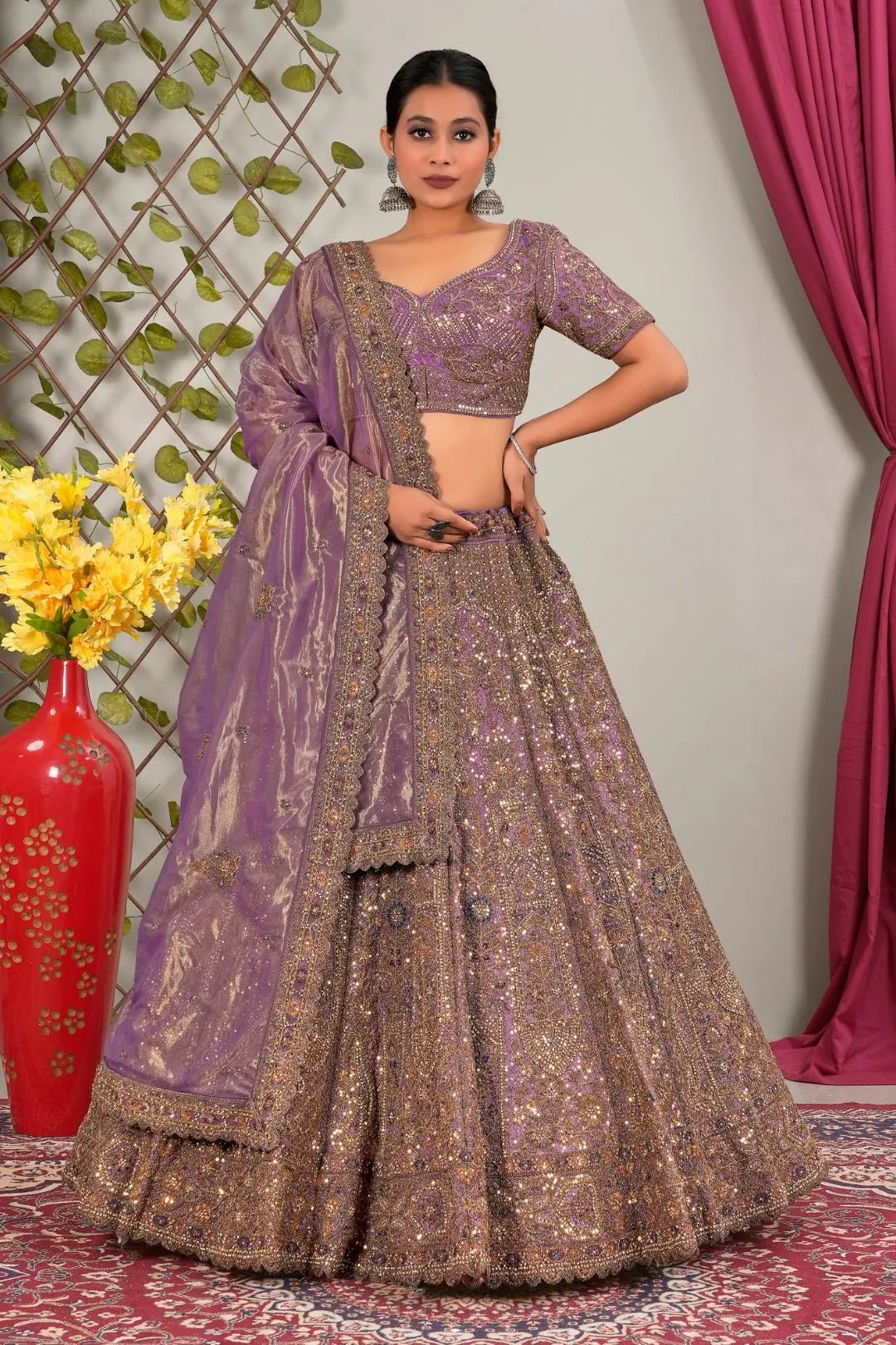 Purple Latest Embroidery Net Lehenga Choli For Women - Gajiwala