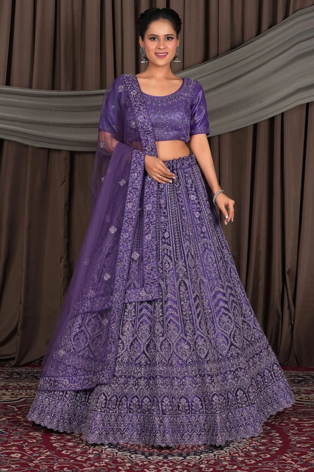 Purple Party Wear Chaniya Choli In Wedding - Gajiwala
