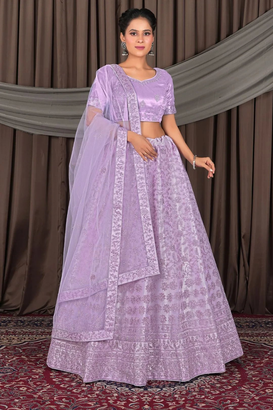 Purple Party wear Heavy designer Net Lehenga Choli - Gajiwala
