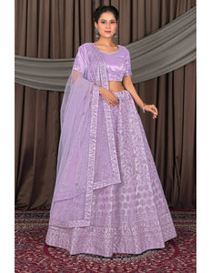 Purple Party wear Heavy designer Net Lehenga Choli - Gajiwala