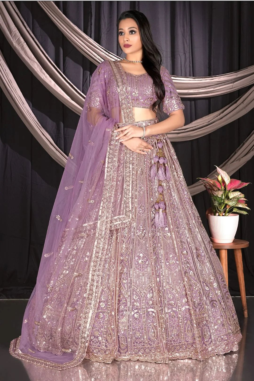Purple Stylish Designer Chaniya Choli For Women - Gajiwala