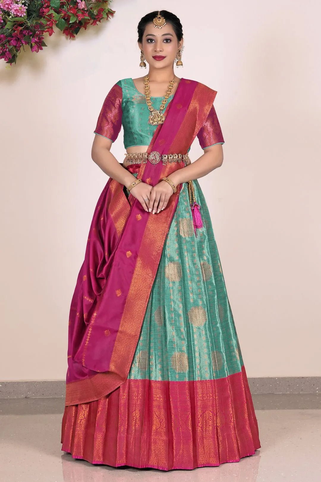 Rama Banarasi Zari Silk Party Lehenga Choli For Women - Gajiwala