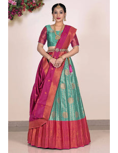 Rama Banarasi Zari Silk Party Lehenga Choli For Women - Gajiwala