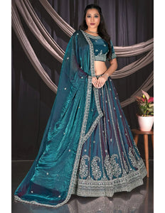 Rama Fendy Silk Lehenga Choli For Wedding Function - Gajiwala
