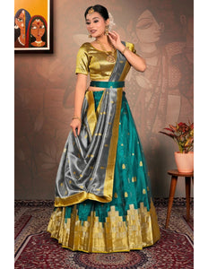 Rama Tissue Silk Traditional Lehenga Choli for Women - Gajiwala