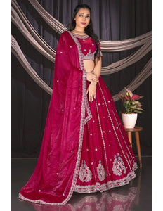Rani Banarasi Lehenga Choli For Wedding Function - Gajiwala
