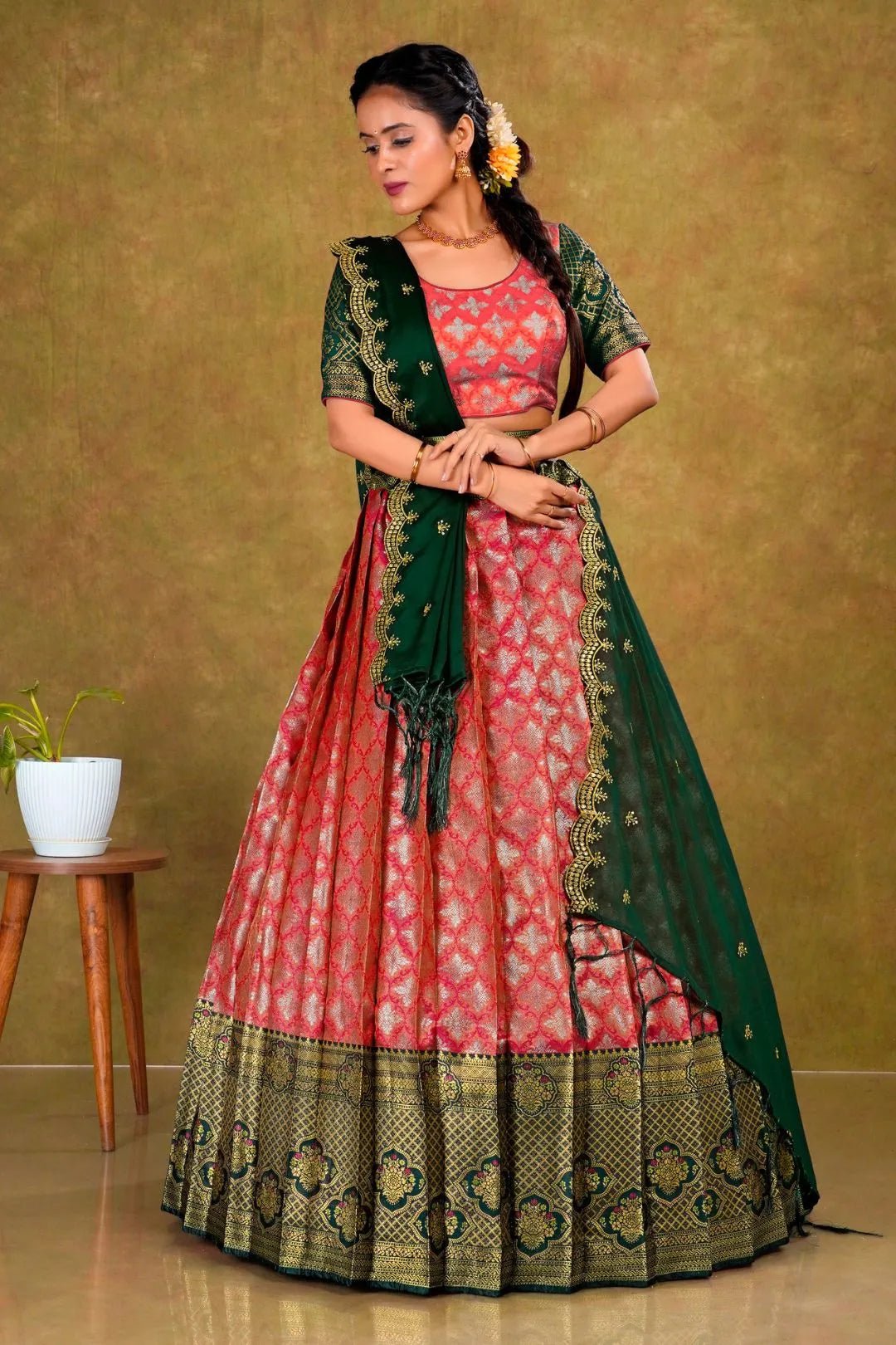 Rani Banarasi Silk Lehenga Choli For Women - Gajiwala