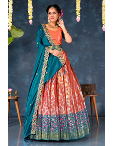 Rani Banarasi Silk Pattu Half Saree With Zari Work - Gajiwala