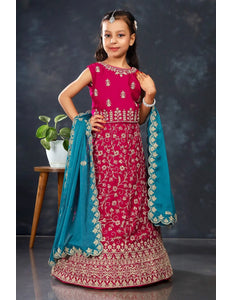 Rani Colour Kids Readymade Lehenga For Girls - Gajiwala