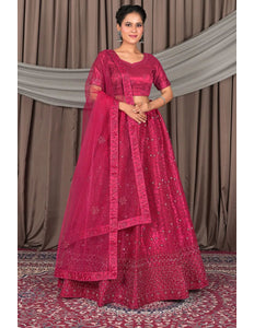 Rani Designer Net Lehenga Choli For Weddings - Gajiwala