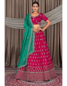 Rani Net Designer Lehenga Choli with Rangoli Dupatta - Gajiwala