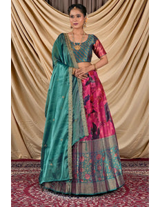 Rani Tissue With Digital Print Lehenga Choli For Women - Gajiwala