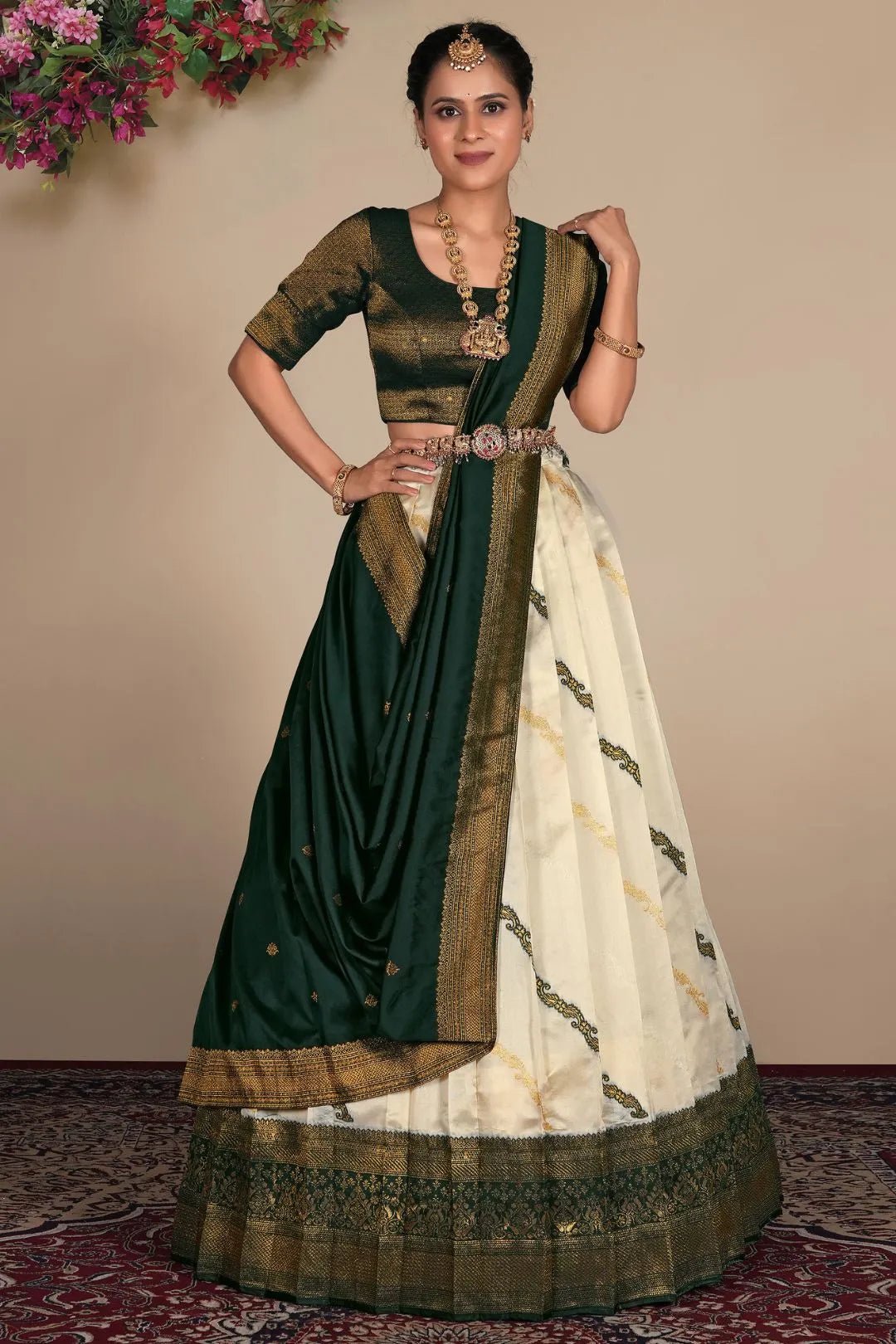 Tussar Banarasi Silk Zari Woven Lehenga For Women - Gajiwala