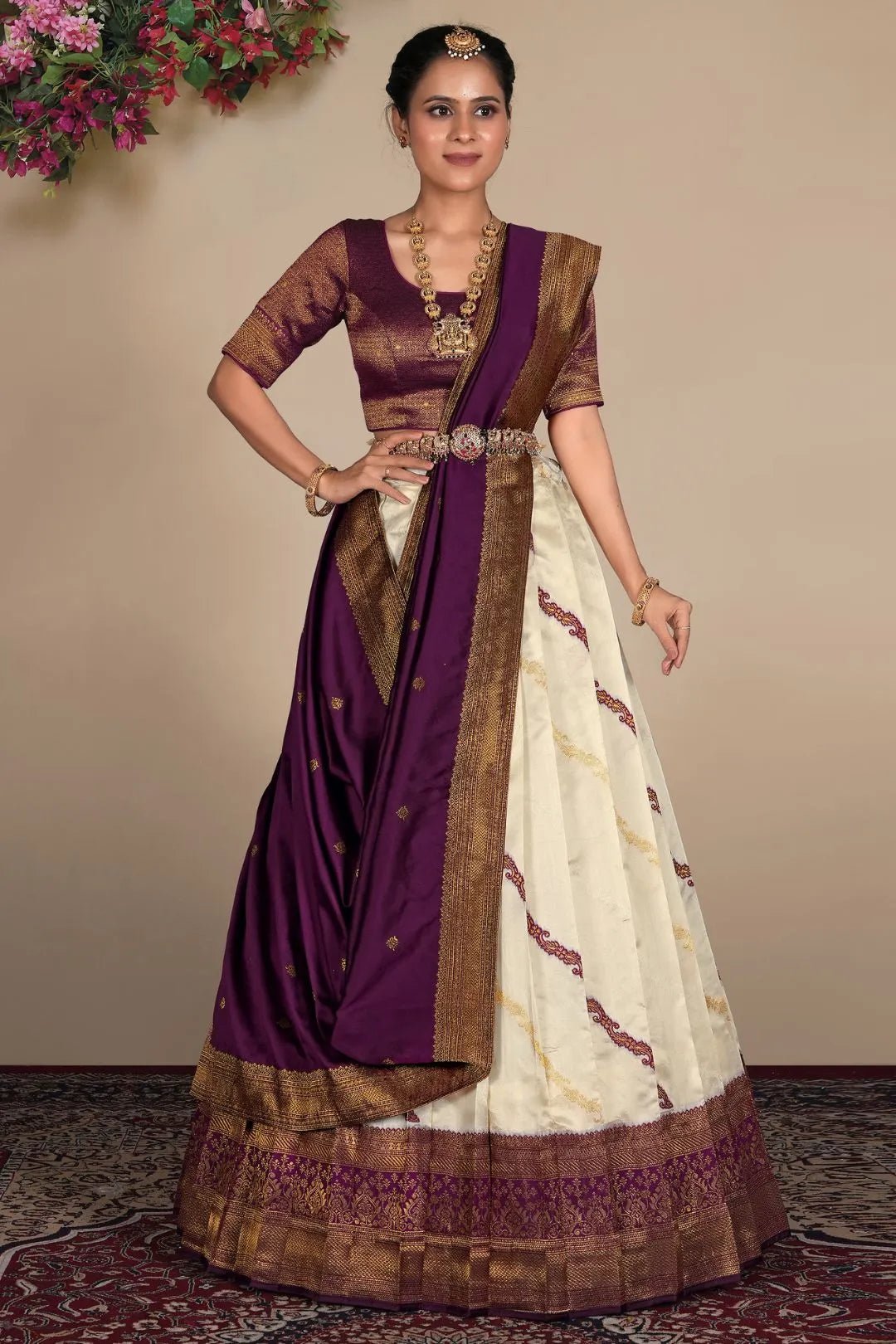 Tussar Banarasi Silk Zari Woven Lehenga For Women - Gajiwala