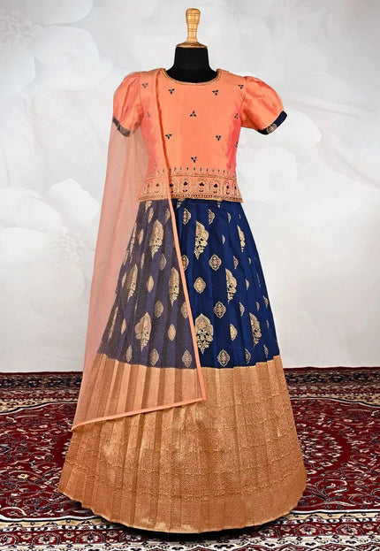 Blue Traditional Designer Lehenga Choli with Net Dupatta for Girl Wear 