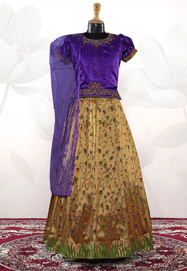 Bronze Girls Heritage Floral Langa Voni Kids Fine Embroidery Dress