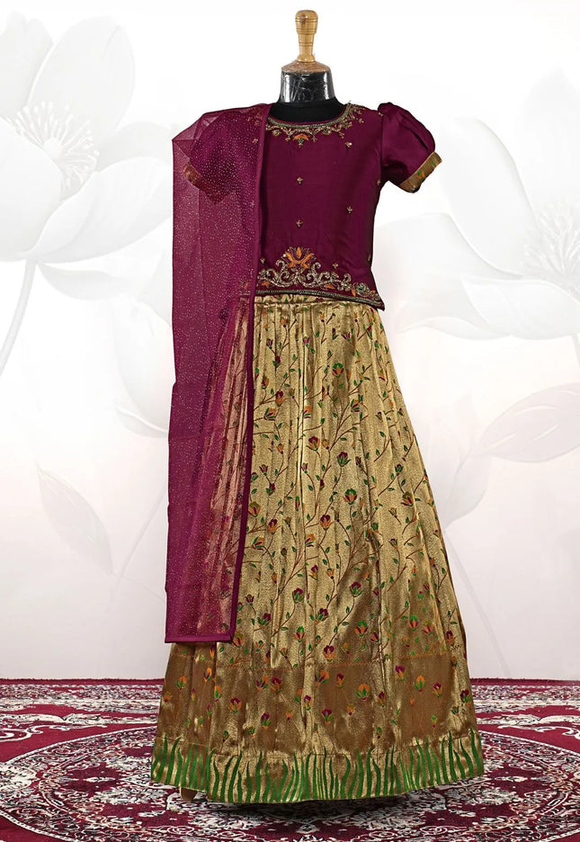 Brown Girls Heritage Floral Langa Voni Kids Fine Embroidery Dress