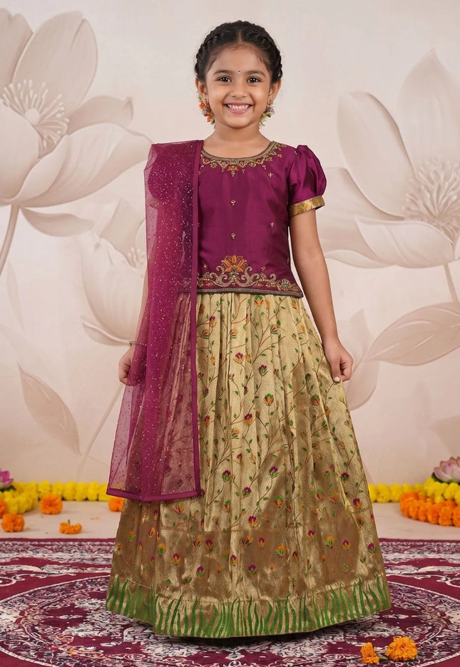 Brown Girls Heritage Floral Langa Voni Kids Fine Embroidery Dress