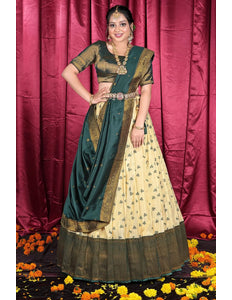 Chiku Banarasi Zari Silk Party Lehenga Choli For Women