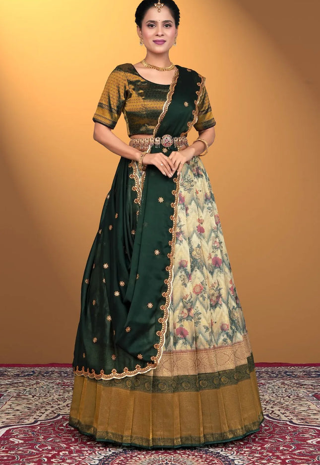 Chiku Banglori Slub With Digital Print Lehenga Choli