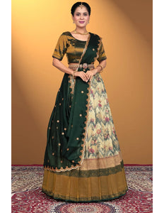 Chiku Banglori Slub With Digital Print Lehenga Choli