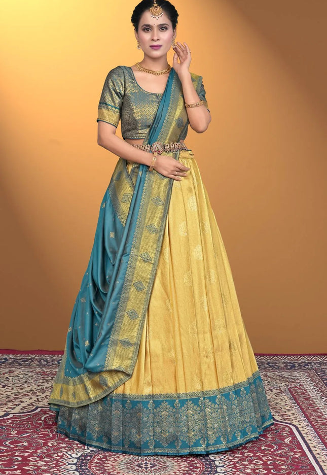 Chiku Designer Self Jacquard Lehenga Choli For Women's